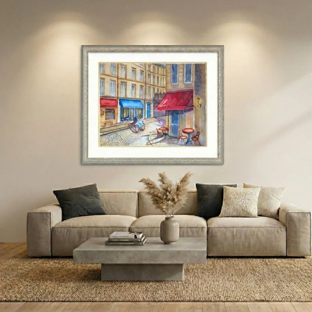 Café de Paris - Large Original Watercolor Painting (29"x21") - Parisian Street - Picture 3 of 9